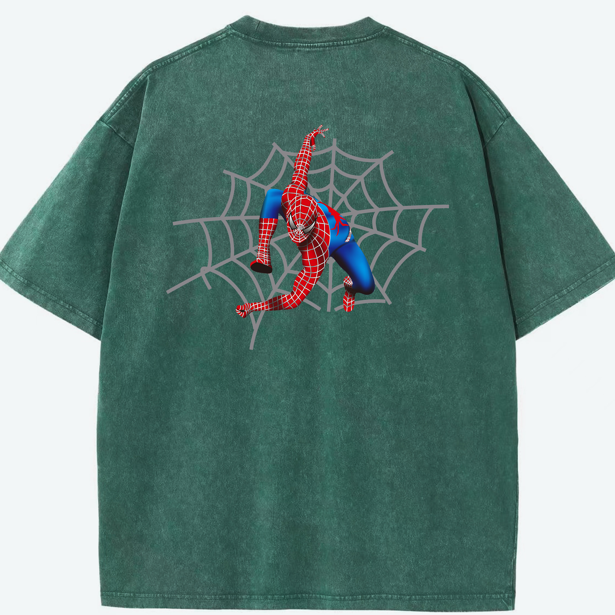 （画像用） Spider Man スパイダーマン 綿100% ヴィンテージ風 半袖Tシャツ（背面プリント）